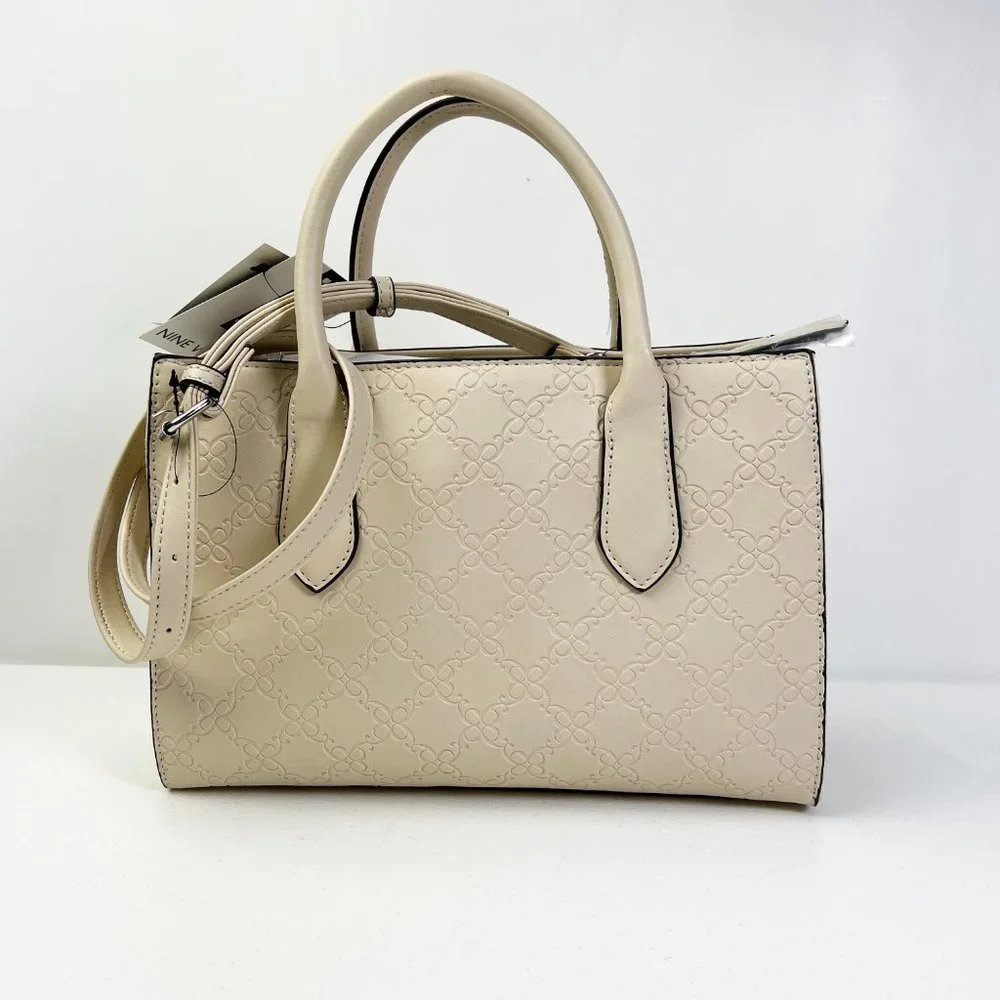 New Nine West Women's Allyce Signature Shoulder Bag, Handbag, Purse Jet Beige - Picture 3 of 10